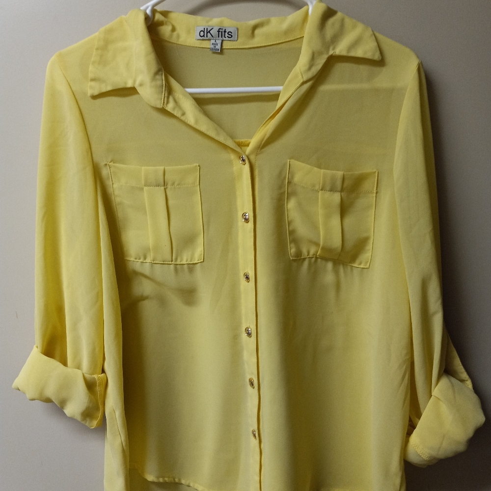 Yellow silky blouse
